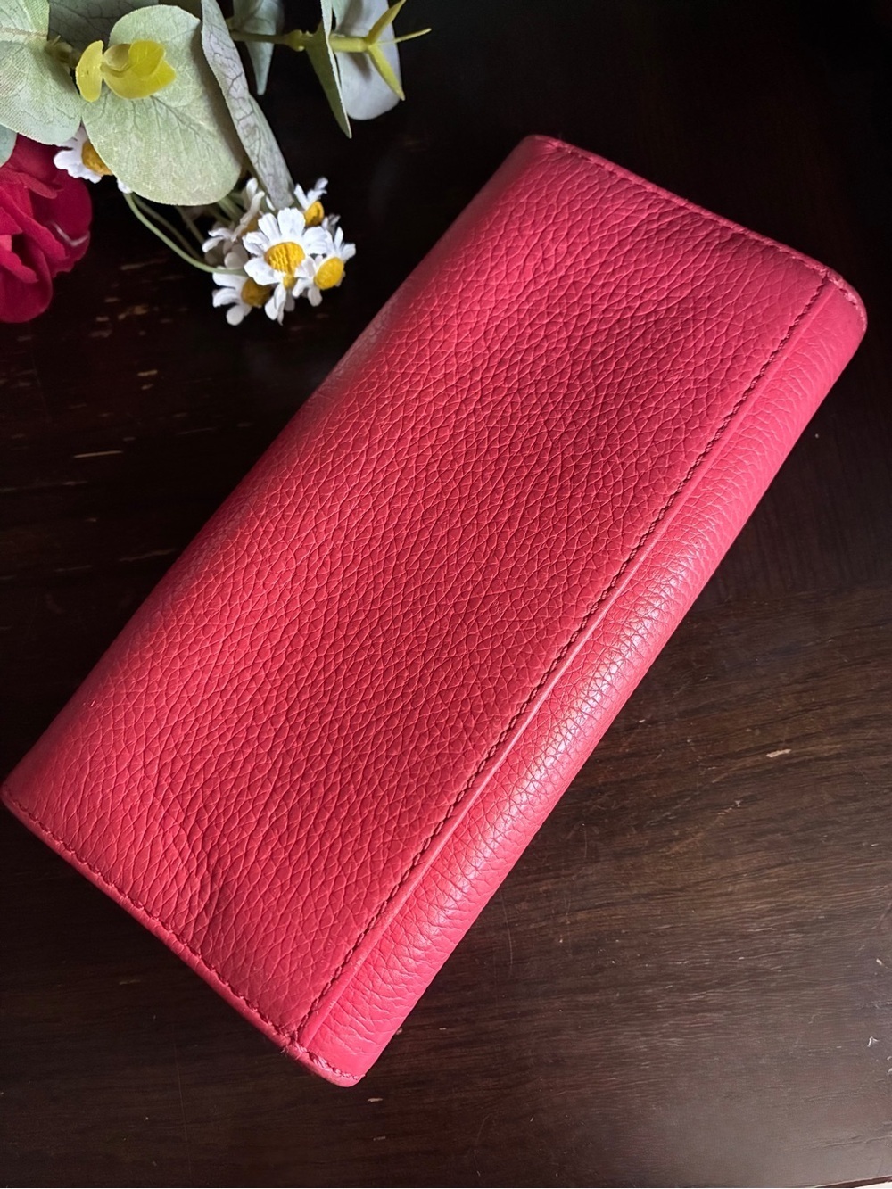 Michael Kors Coral Pink Pebbled Leather Wallet with Gold Logo - Picture 4 of 9